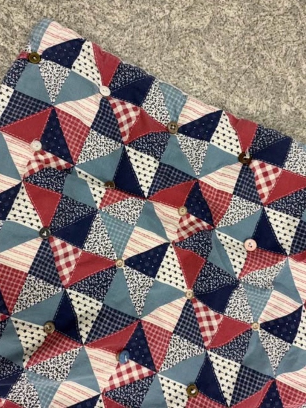 Vintage Patchwork Button Quilt Picnic Blanket
